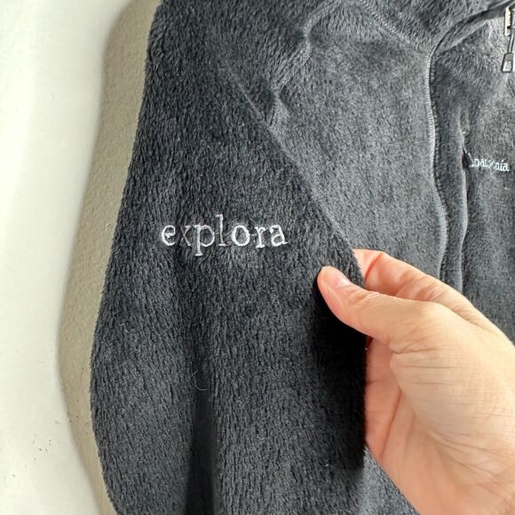 Patagonia Black Fuzzy Long Sleeve Front Full Zip Light Weight Fitted Jacket S - Picture 4 of 12